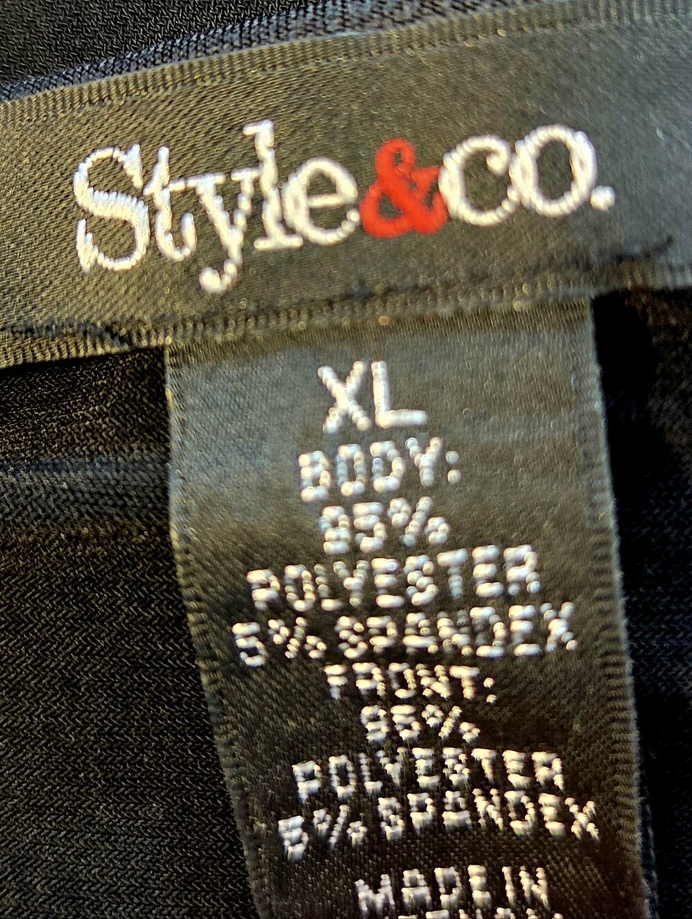 Style & Co. Black Top with Blue & Multicolor Scenic Print on the Front, Size XL - Picture 8 of 8